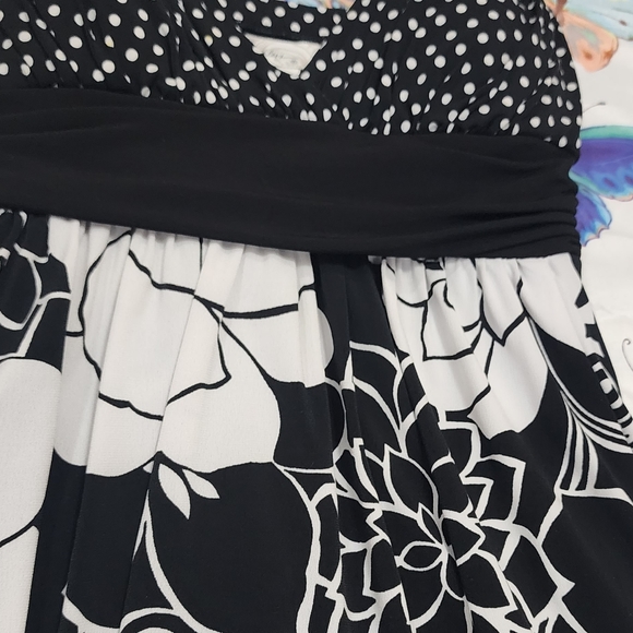 Womens Y2K Speechless Black & White Floral Pattern Mini Bubble Dress Size Small - Picture 3 of 10